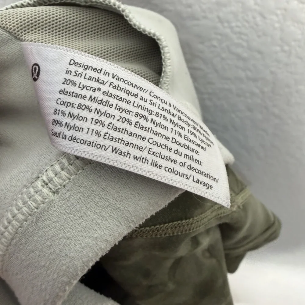 Lululemon Align Tank Top Women's Size 10 V Neck Built In Bra Olive Dye Active